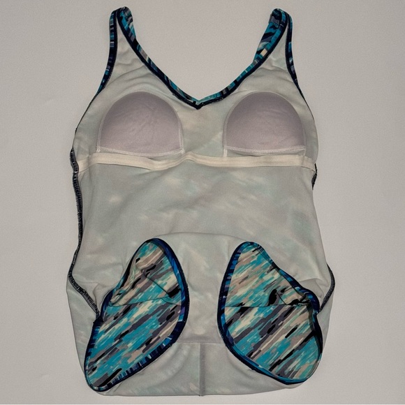 Speedo Turquoise Black Gray Abstract One Piece Bathing Suit Size 10 - Picture 7 of 11